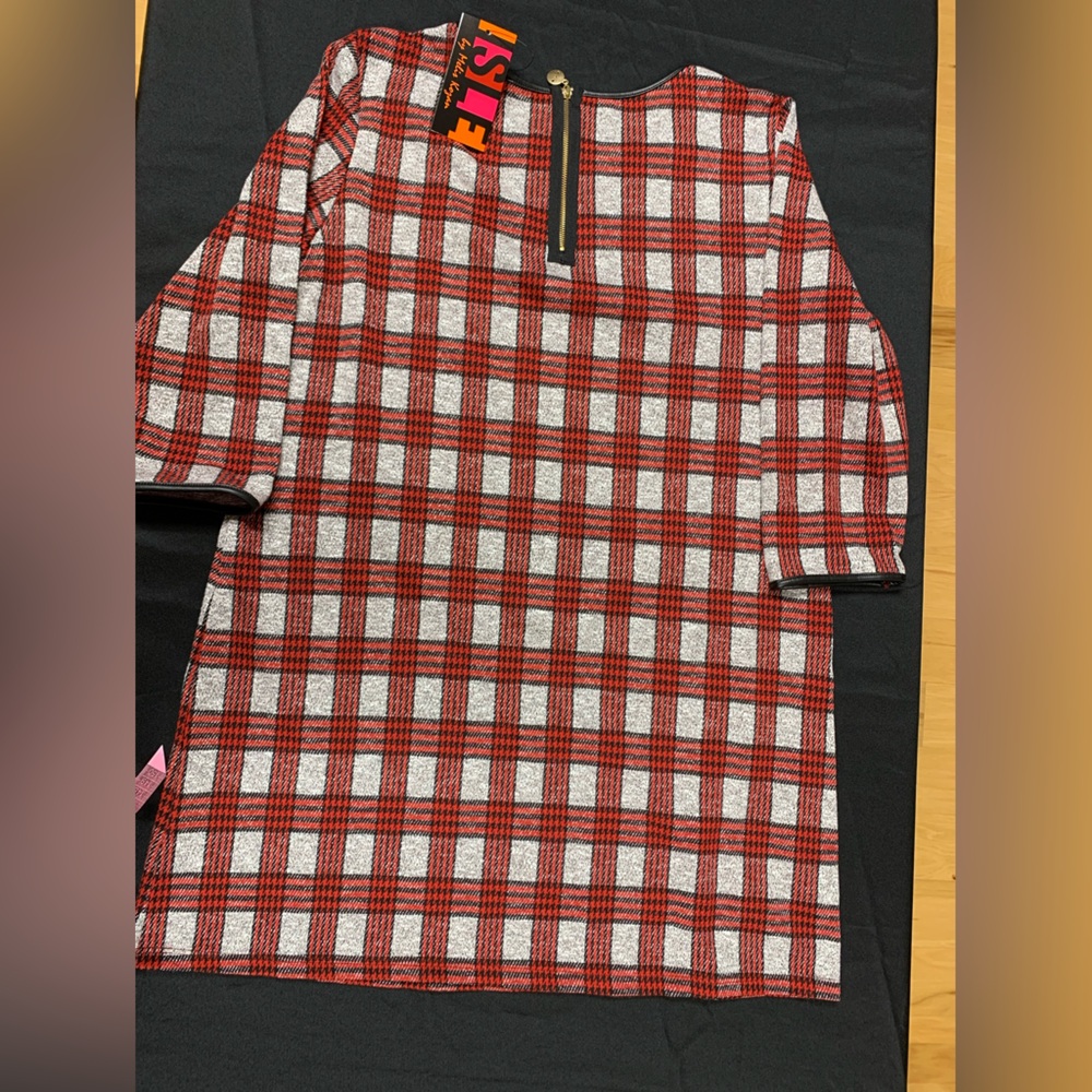 NWT XL plaid dress ISL by Melissa Kozan - Picture 6 of 10